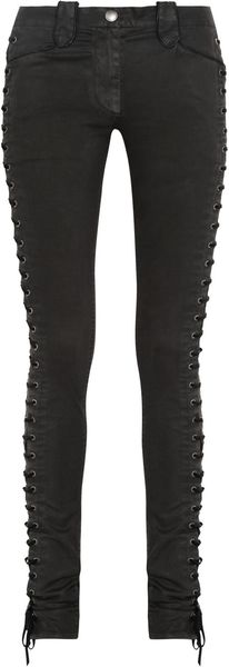Isabel Marant Russell Laceup Coated Skinny Jeans - Lyst