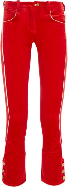 Isabel Marant Bauer Cropped Velvet Skinny Pants - Lyst