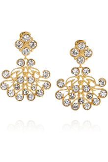 Kenneth Jay Lane Goldplated Swarovski Crystal Clip Earrings - Lyst
