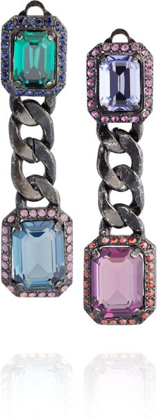 Lanvin Tutti Frutti Swarovski Crystal Clip Earrings - Lyst