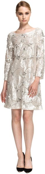 Marchesa Fully Beaded Pearl Tunic in White (pearl) - Lyst