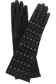 Miu Miu Studded Leather Gloves - Lyst
