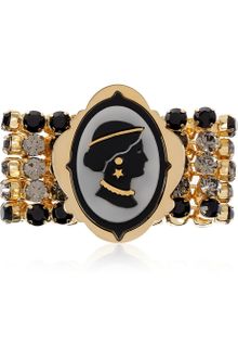 Miu Miu Goldplated Crystal Cameo Bracelet - Lyst