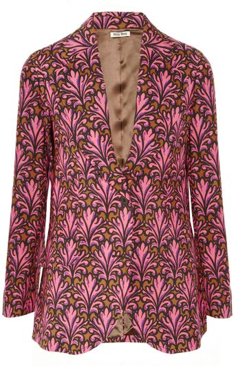 Miu Miu Printed Mohair and Woolblend Jacket - Lyst