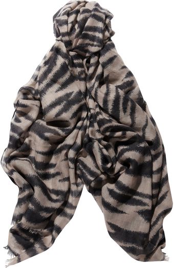 Mulberry Tigerprint Wool and Cashmereblend Scarf - Lyst