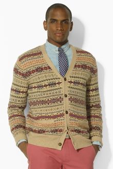 Polo Ralph Lauren Fair Isle V-Neck Cardigan - Lyst