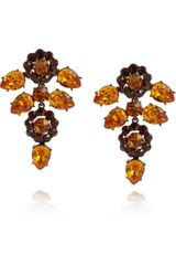 Roberto Cavalli Rutheniumplated Swarovski Crystal Clip Earrings