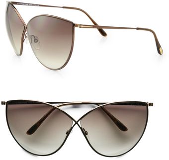 Tom Ford Evelyn Metal Catseye Sunglasses - Lyst