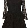 Topshop Crochet Lace Flippy Dress in Black - Lyst