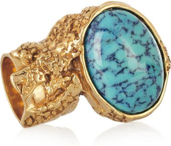 Yves Saint Laurent Arty Goldplated Glass Ring - Lyst