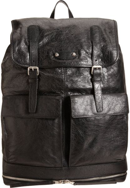 balenciaga black leather backpack