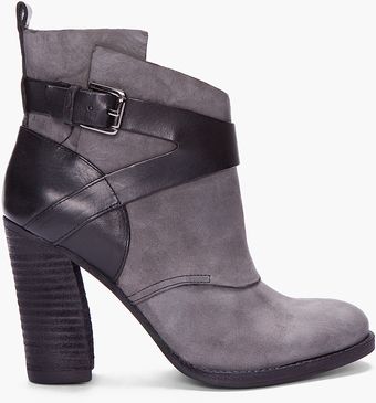 Belle By Sigerson Morrison Grey Suede Hannah Ankle Boots - Lyst