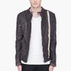 Diesel  Lohami Leather Jacket in Gray for Men (charcoal) - Lyst