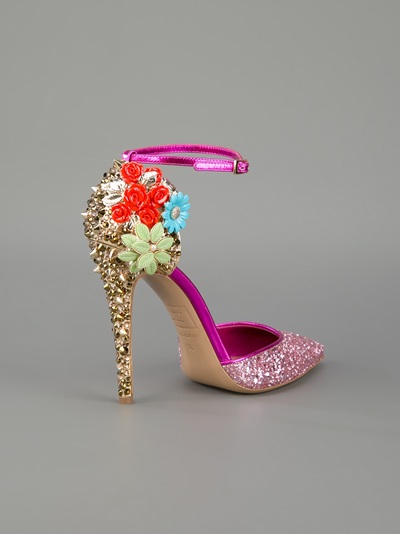 flower embellished heels