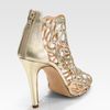 Oscar De La Renta Gladia Artistic Metallic Leather Pumps in Gold - Lyst