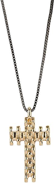 Topshop Fine Chain Cross Necklace - Lyst