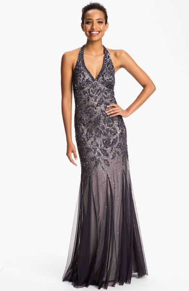 adrianna papell halter gown