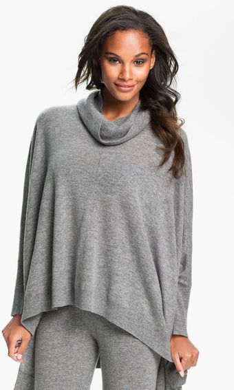 Donna Karan New York Cozy Sweater Knit Poncho - Lyst