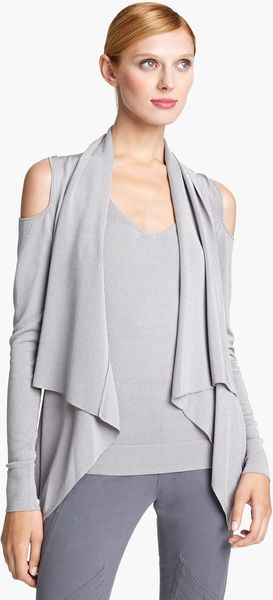 Donna Karan New York Collection Cold Shoulder Jersey Top - Lyst