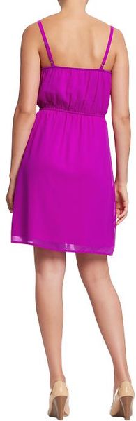 Old Navy Gathered Crepe Dresses in Purple (posh purple neon)