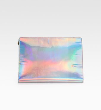 Stella McCartney Olegram Hologram Square Clutch - Lyst