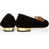 Charlotte Olympia Kitty Embroidered Velvet Flats in Black (gold) - Lyst