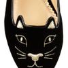 Charlotte Olympia Kitty Embroidered Velvet Flats in Black (gold) - Lyst