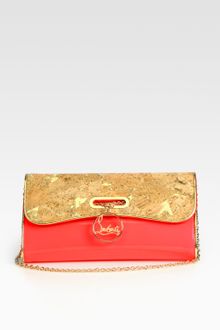 Christian Louboutin Riviera Lame Cork Clutch - Lyst