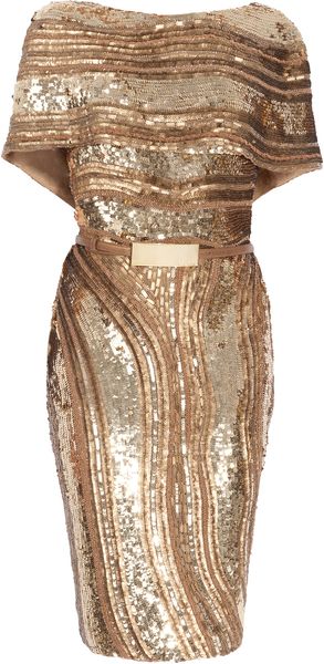 Elie Saab Shawl Sleeve Dress - Lyst