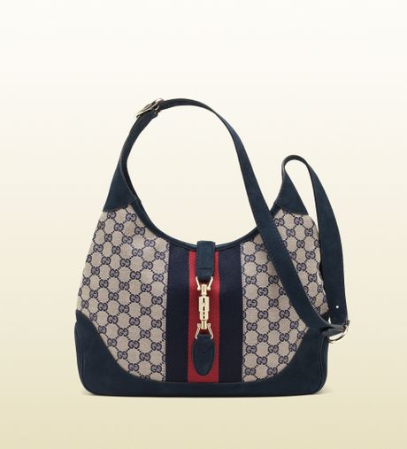 Gucci Jackie Original Gg Canvas Shoulder Bag in Blue (beige) Gucci Jackie Original Gg Canvas Shoulder Bag in Blue (beige)