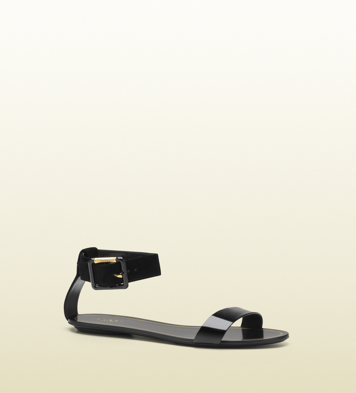patent leather black sandals