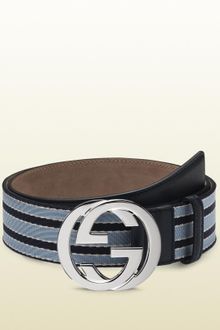 Gucci Ribbon Belt with Interlocking G Buckle - Lyst