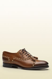 Gucci Linley Cuir Shaded Leather Laceup Studded Shoe - Lyst