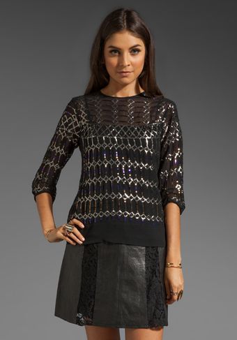 Nanette Lepore Dorian Silk Blues Blouse - Lyst