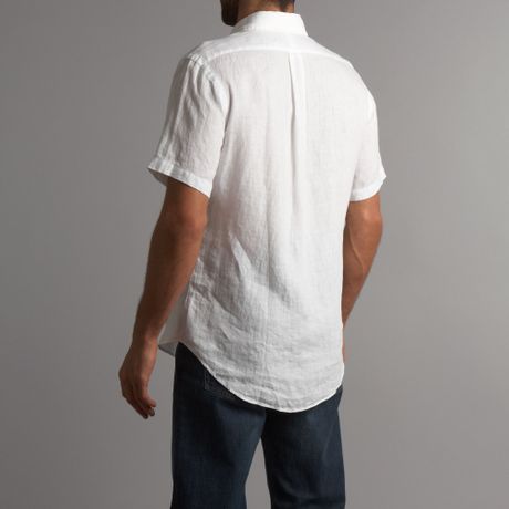 ralph polo linen lauren shirt sleeved short