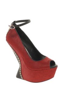 River Island Erin No Heel Red Peep Toe Wedges - Lyst