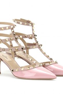 Valentino Rockstud Kitten Heel Patent Leather Pumps - Lyst