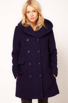 ASOS Collection Asos Hooded Db Coat - Lyst