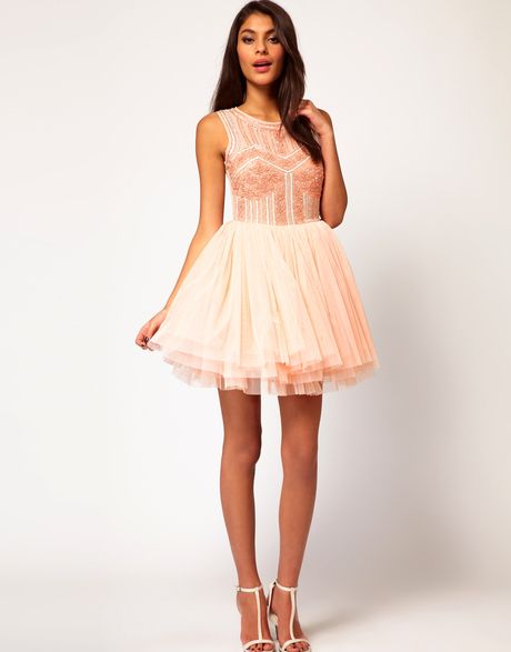 Asos Prom Dress With Embellished Bodice in Pink | Lyst