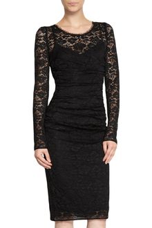 Black Lace Dress  Sleeves on Dolce   Gabbana Long Sleeve Lace Dress In Black   Lyst