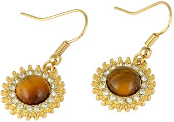 Ziba Ziba Tiger Eye Fish Hook Starburst Earrings - Lyst