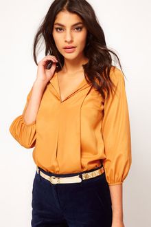 ASOS Collection Asos Blouse with Drop Collar and Folded Front - Lyst