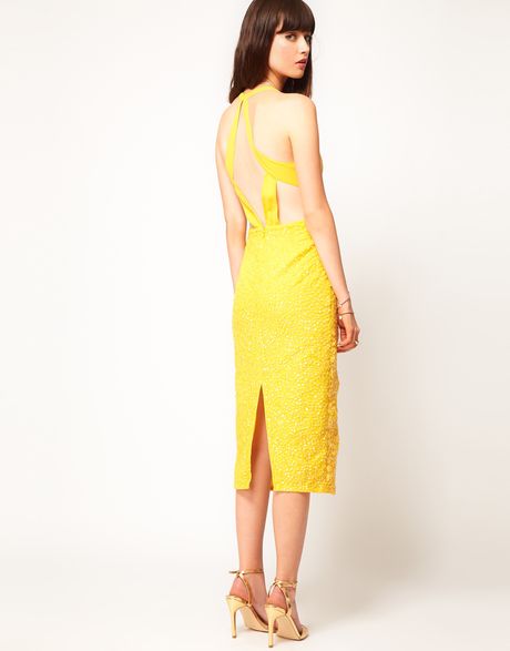 asos-collection-yellow-asos-diamond-back-midi-dress-with-floral ...