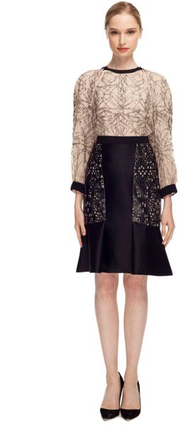 Bibhu Mohapatra Onyx Laser Cut Skirt - Lyst