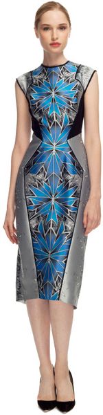 Bibhu Mohapatra Steel Morph Print Day Dress in Blue (steel) - Lyst