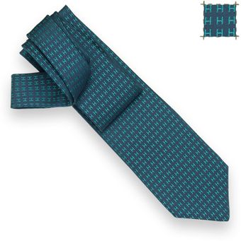 Hermes Façonnée H Bicolore Tie - Lyst