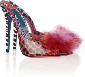 Jimmy Choo Tickle Printed Leather Mules - Lyst