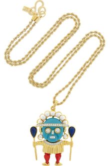 Kenneth Jay Lane 22karat Goldplated Resin Faux Pearl and Swarovski Crystal Necklace - Lyst