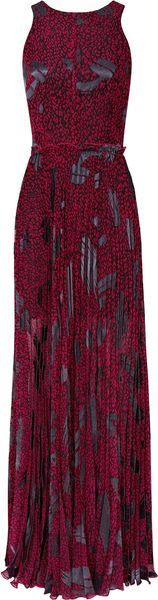 Reiss Pleated Print Maxi Dress - Lyst