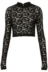 Topshop Lace Roll Neck Crop Top